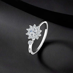 925 Sterling Silver CZ Snowflake Ring