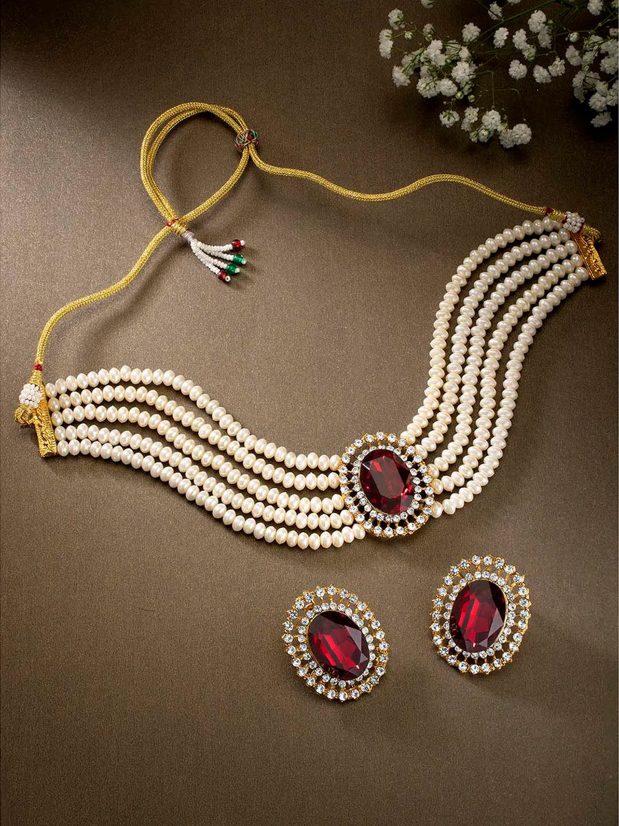 Pearl Choker Set – Sophisticated Fashion Jewellery by Peora

