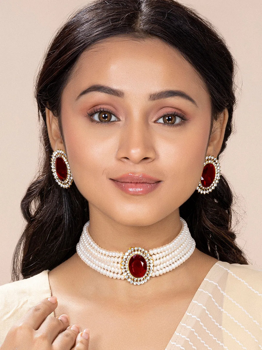 Pearl Choker Set – Sophisticated Fashion Jewellery by Peora

