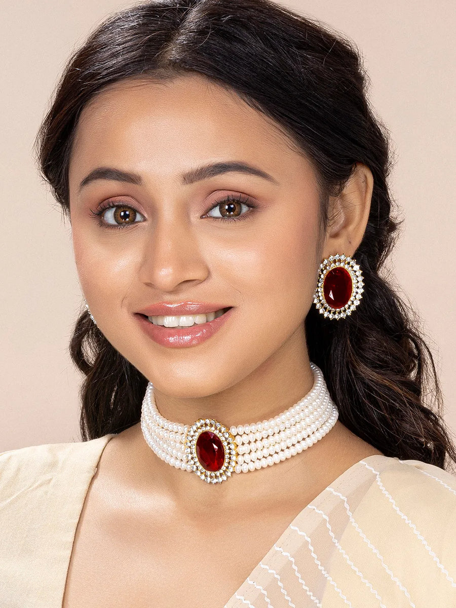 Pearl Choker Set – Sophisticated Fashion Jewellery by Peora


