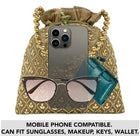Shine On Studded Stone Potli Bag - Brown