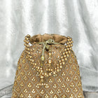 Shine On Studded Stone Potli Bag - Brown