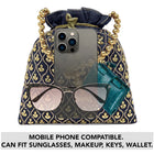 Shine On Studded Stone Potli Bag - Blue
