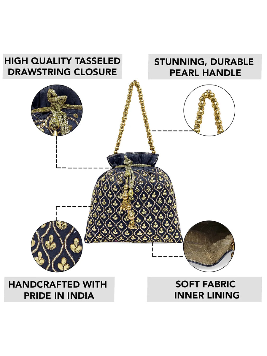 Shine On Studded Stone Potli Bag