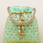 Shine On Studded Stone Potli Bag - Mint