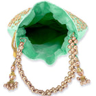 Shine On Studded Stone Potli Bag - Mint