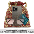 Shine On Studded Stone Potli Bag - Maroon