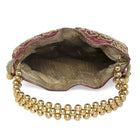 Shine On Studded Stone Potli Bag - Maroon