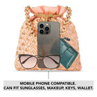 Shine On Studded Stone Potli Bag - Peach