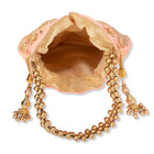 Shine On Studded Stone Potli Bag - Peach