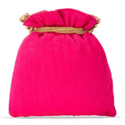 Shine On Studded Stone Potli Bag - Rani Pink