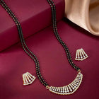 Beautiful Stylish CZ Mangalsutra Set - Gold. A set of CZ Mangalsutra jewellery and earrings, with gold plating & CZ Stones.