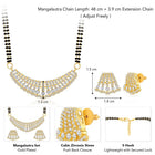 Beautiful Stylish CZ Mangalsutra Set - Gold. A set of CZ Mangalsutra jewellery and earrings, with gold plating & CZ Stones.