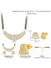Beautiful Stylish CZ Mangalsutra Set - Gold. A set of CZ Mangalsutra jewellery and earrings, with gold plating & CZ Stones.