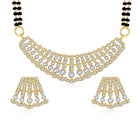 Beautiful Stylish CZ Mangalsutra Set - Gold. A set of CZ Mangalsutra jewellery and earrings, with gold plating & CZ Stones.