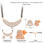 Beautiful Stylish CZ Mangalsutra Set - Rose Gold. A set of CZ Mangalsutra jewellery and earrings, with rose gold plating.