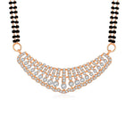 Beautiful Stylish CZ Mangalsutra Set - Rose Gold. A set of CZ Mangalsutra jewellery and earrings, with rose gold plating.