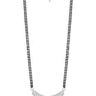 Beautiful Stylish CZ Mangalsutra Set - Silver. A set of CZ Mangalsutra jewellery and earrings, with silver plating & CZ Stones.