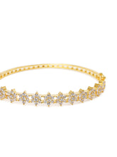 Stylish Flower CZ Studded kada  in Gold featuring Crystals kada bracelet  
