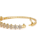Stylish Flower CZ Studded kada  in Gold featuring Crystals kada bracelet  
