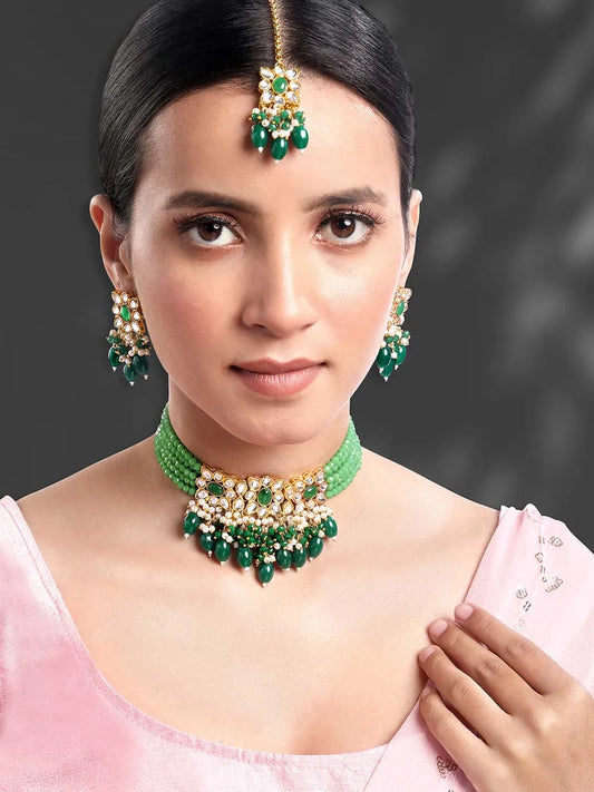 Crown Choker Set by Peora – Regal Elegance for Special Occasions