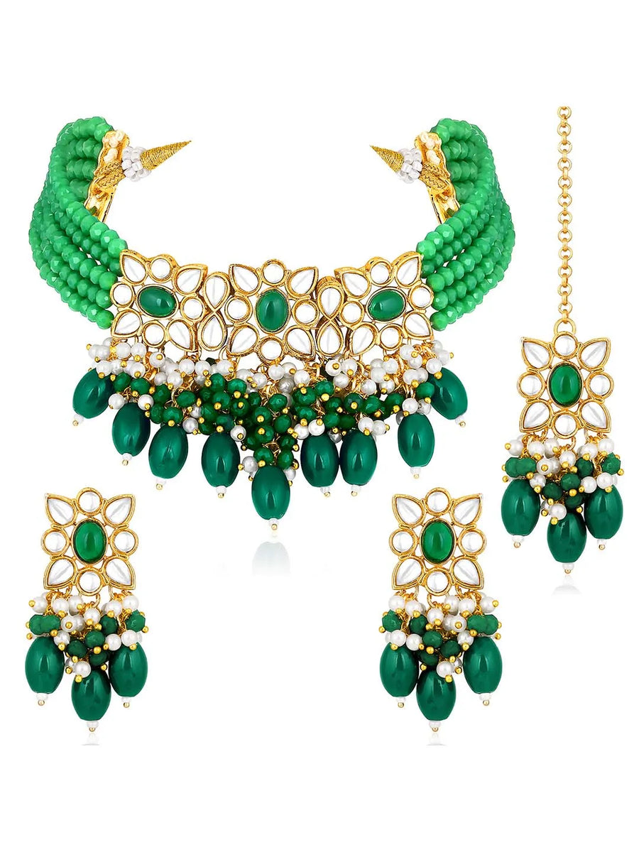 Crown Choker Set by Peora – Regal Elegance for Special Occasions