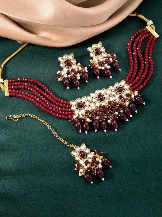 Crown Choker Set by Peora – Regal Elegance for Special Occasions