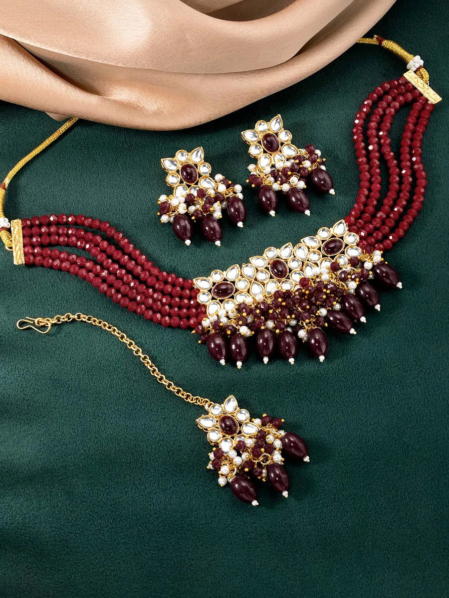 Crown Choker Set by Peora – Regal Elegance for Special Occasions