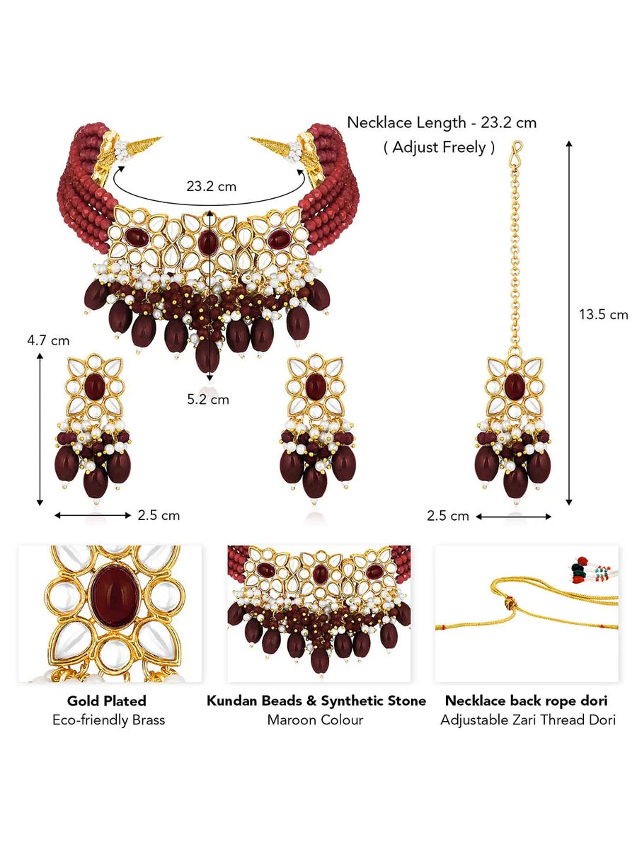 Crown Choker Set by Peora – Regal Elegance for Special Occasions