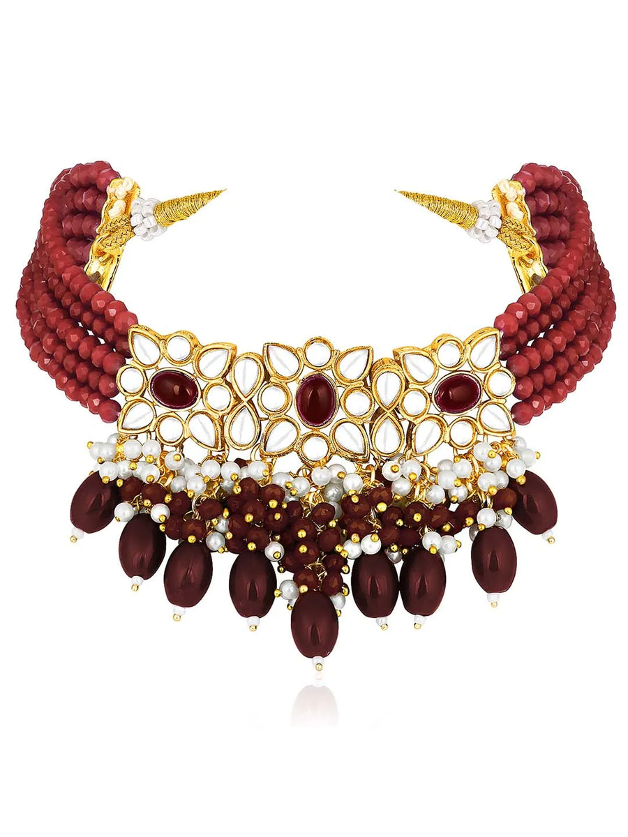 Crown Choker Set by Peora – Regal Elegance for Special Occasions