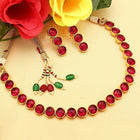 Stones Necklace Set by Peora | Elegant Stone-Studded Fashion Jewellery

