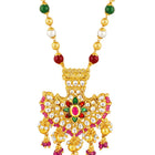 Multi Colour necklace earrings set crafted from alloy, adorned with faux kundan & beads for an elegant, timeless look | Peora
