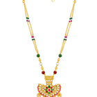 Multi necklace earrings set crafted from alloy, adorned with faux kundan & beads for an elegant, timeless look | Peora
