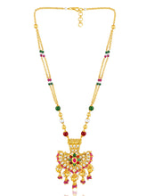 Multi necklace earrings set crafted from alloy, adorned with faux kundan & beads for an elegant, timeless look | Peora
