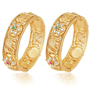 Floral Temple Design Kada Bangles