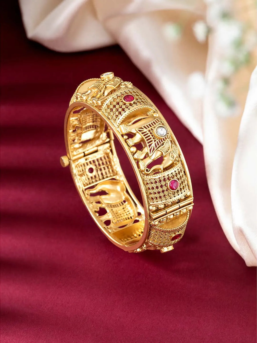 Trunk Elephant Motif Kada by Peora – Regal Traditional Jewellery

