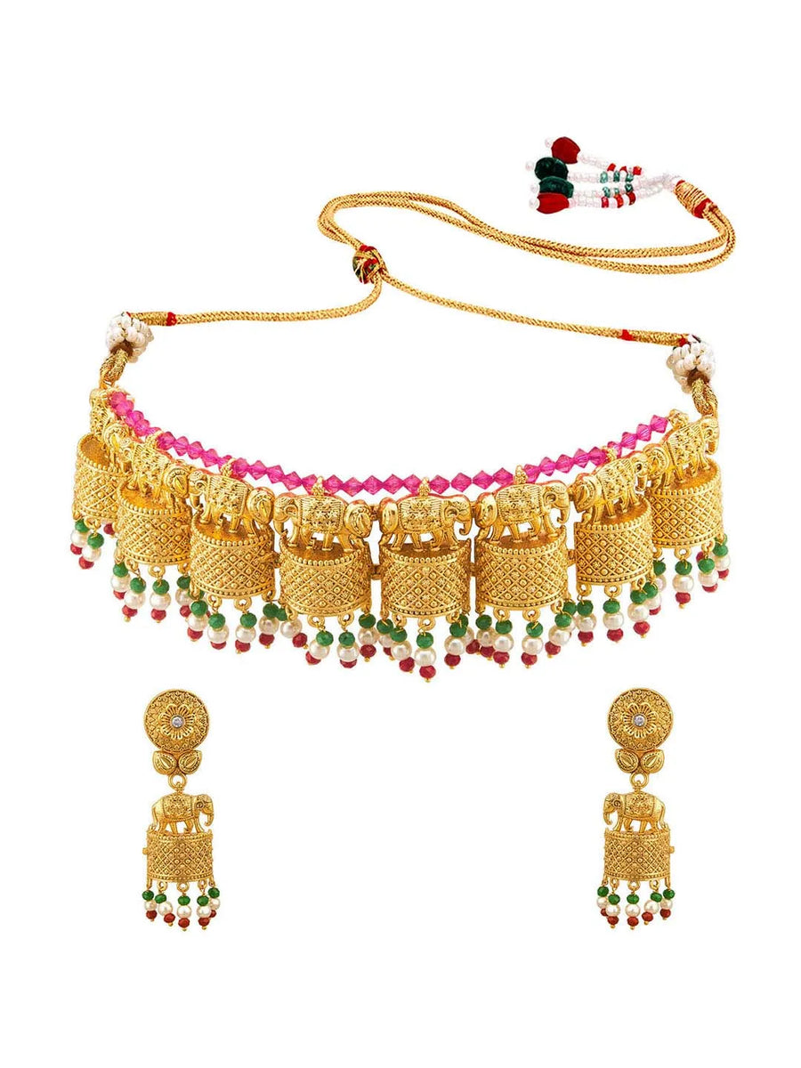 Elephant Choker Set by Peora | Unique Ethnic Fashion Jewellery

