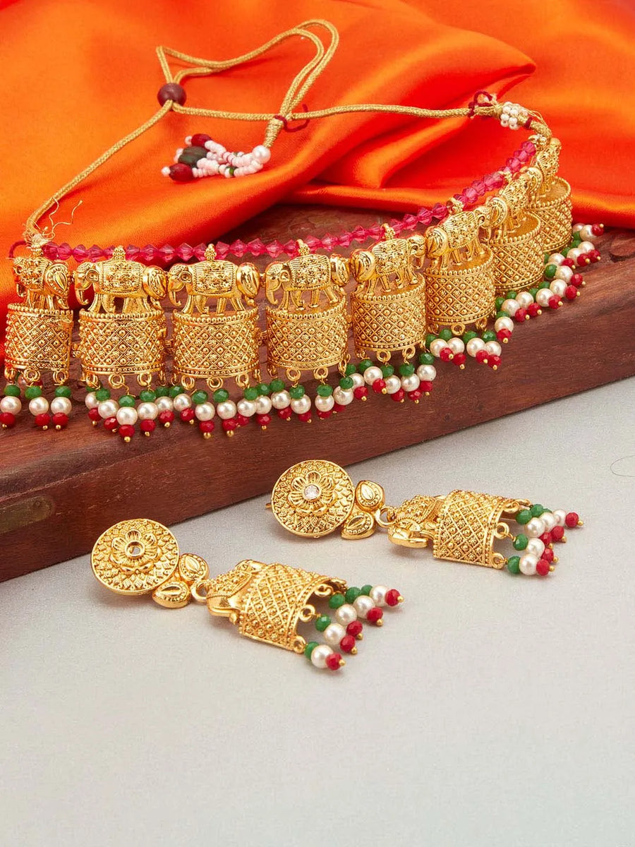 Elephant Choker Set by Peora | Unique Ethnic Fashion Jewellery

