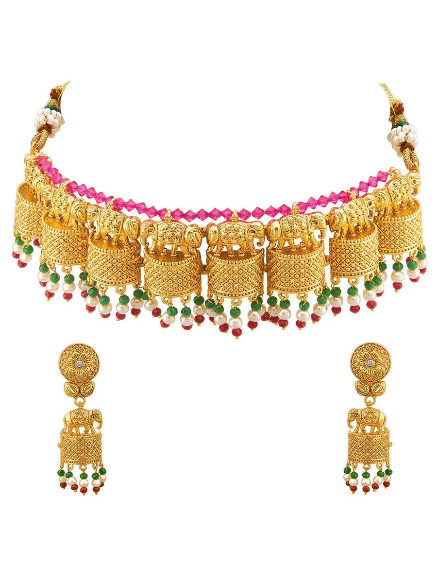 Elephant Choker Set by Peora | Unique Ethnic Fashion Jewellery

