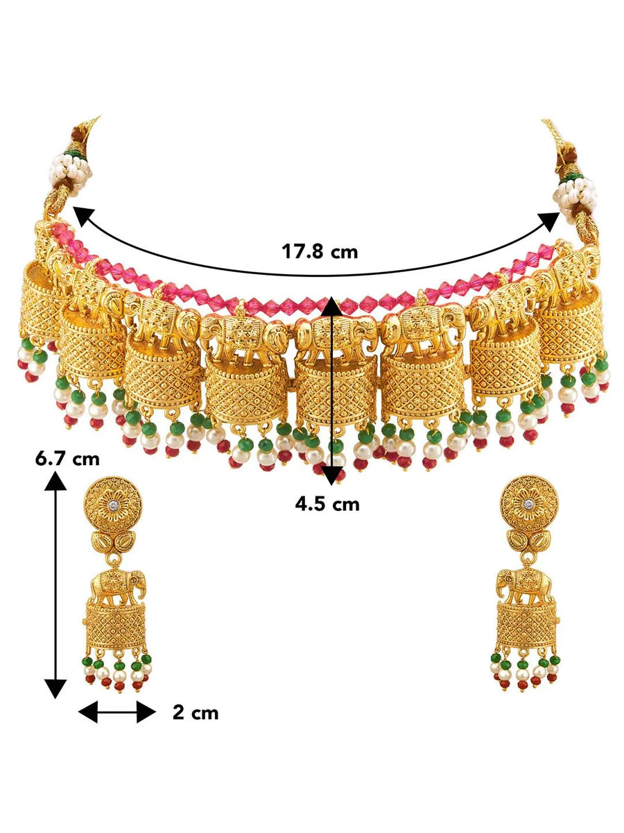 Elephant Choker Set by Peora | Unique Ethnic Fashion Jewellery

