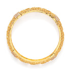 Ethnic Charm Leaf Motif Bangle Set in Gold featuring Crystals bangle set 
