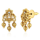 Radiant Elegance Golden Necklace Set. A golden necklace set with intricate designs, consisting of necklace and matching earrings.