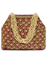 potli bag named Elegant Graceful Traditional Potli, featuring artificial beads detailing and soft 0 texture | Peora

