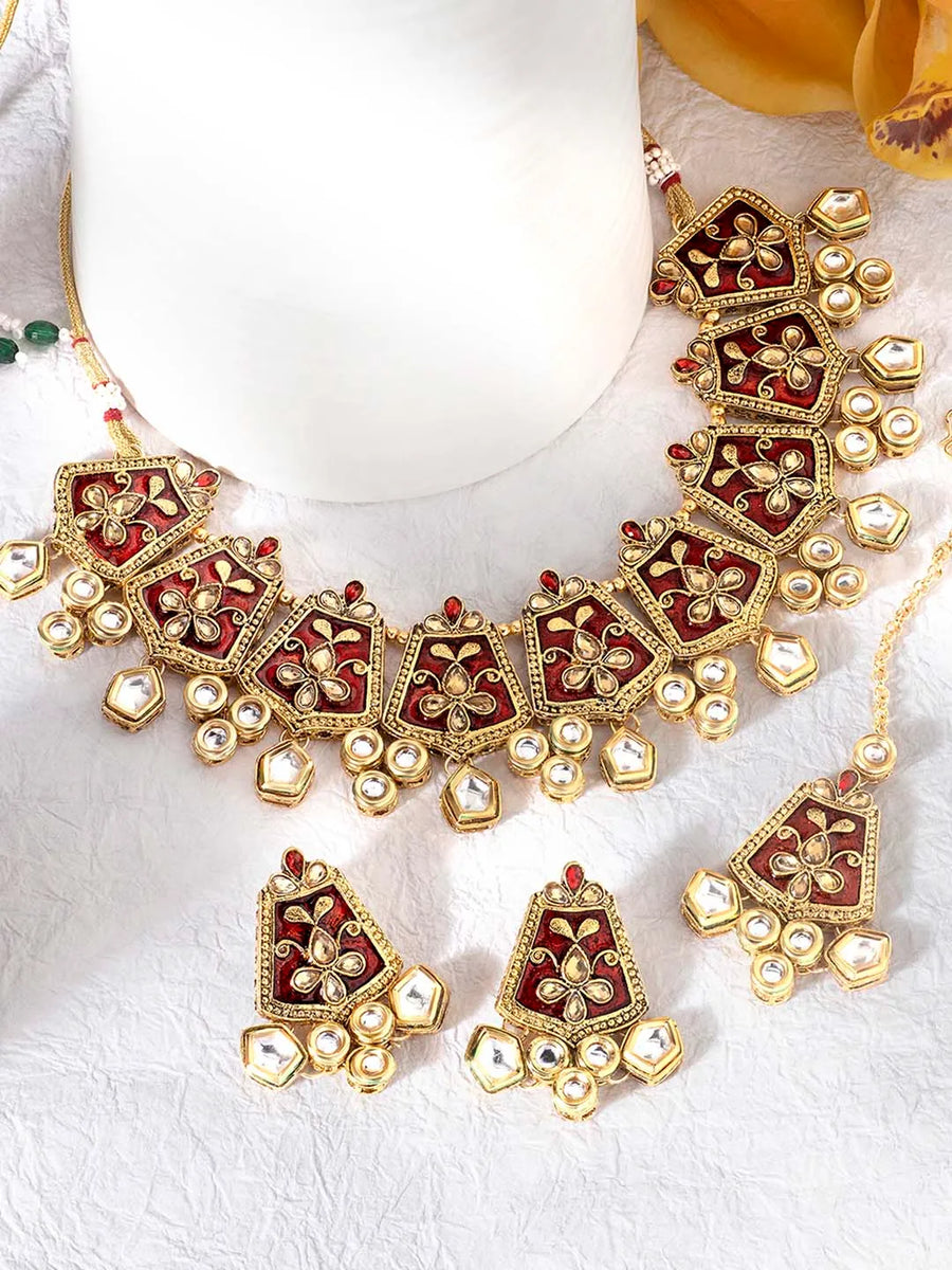 Meenakari Necklace Set | Vibrant Traditional Jewellery by Peora

