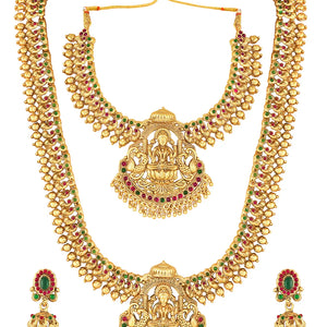 Traditional Laxmi Motif Necklace Set