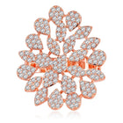 Stylish Shine CZ Statement Ring by Peora. A rose gold-plated adjustable ring with CZ stones with pattern.