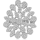 Stylish Shine CZ Statement Ring by Peora. A Silver-plated adjustable ring with CZ stones with pattern.