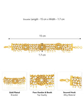 Golden necklace crafted from alloy, adorned with faux kundan & beads for an elegant, timeless look | Peora
