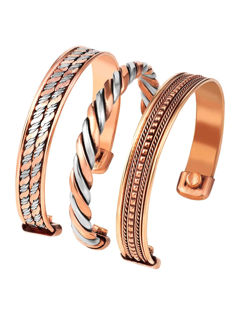 3 Metal Cuff Bracelet – Bold & Stylish Jewellery | Peora