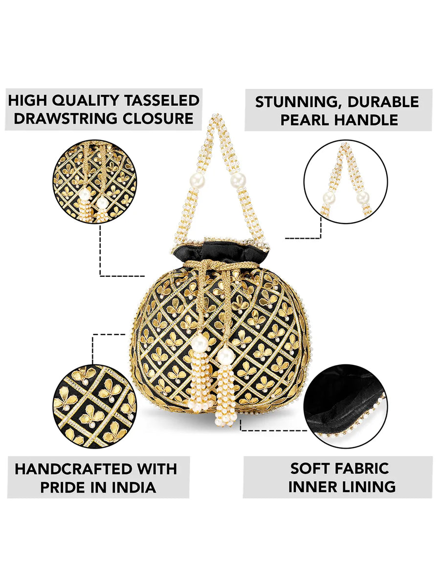 Sequin Potli Bag by Peora | Sparkling Ethnic Fashion Accessory

